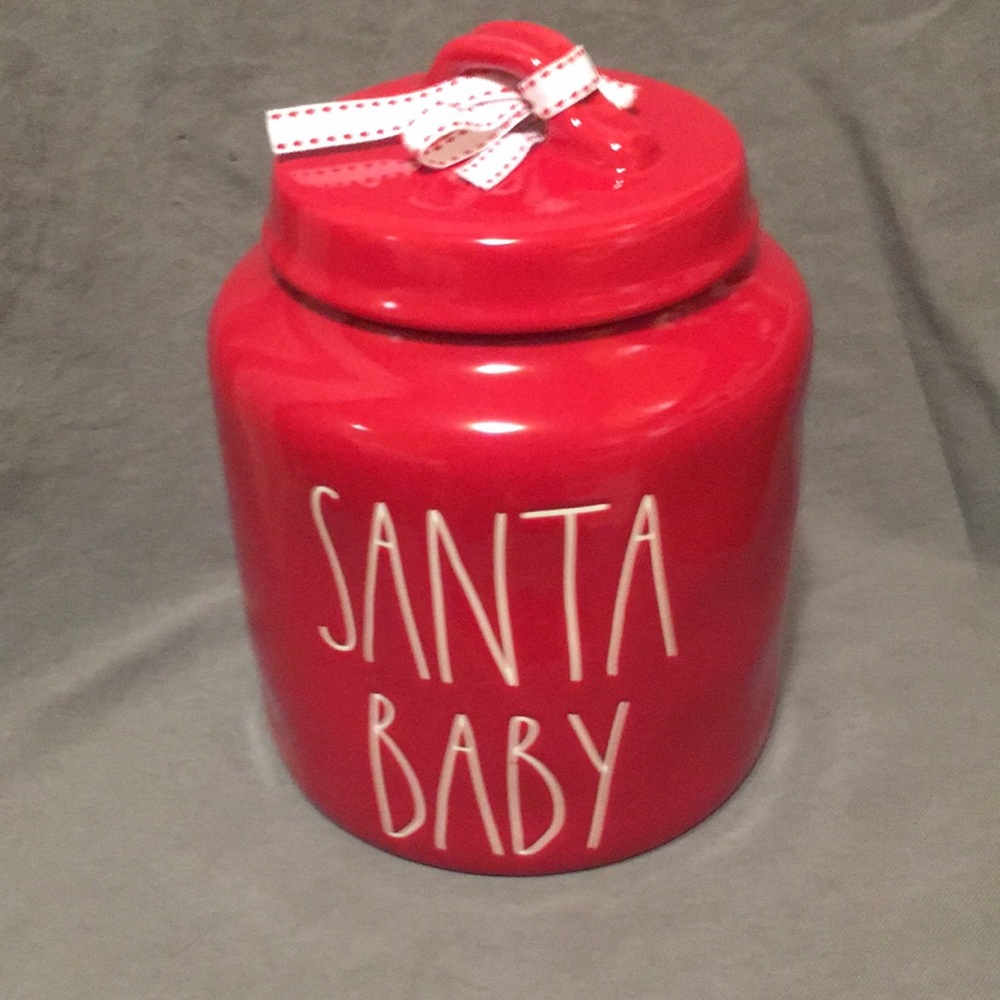 Rae Dunn Santa baby red canister Christmas